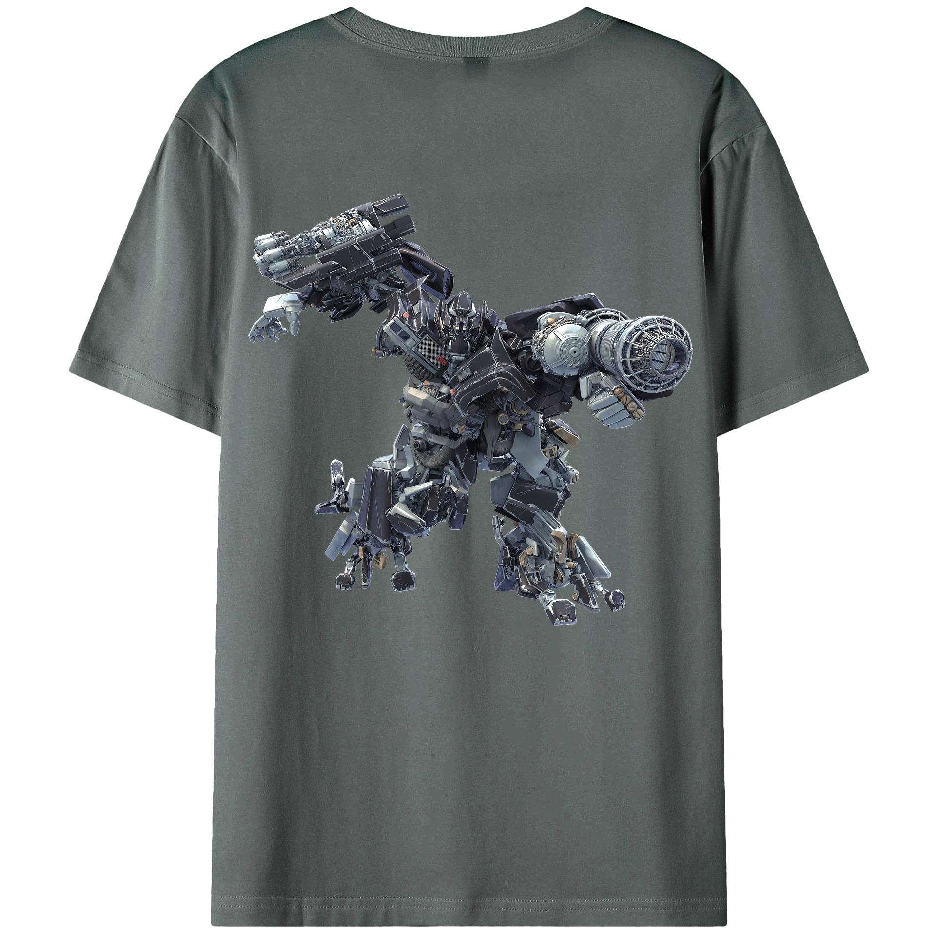 （画像用） Transformers トランスフォーマー 綿100％ メンズ半袖Tシャツ（バックプリント） 通気性